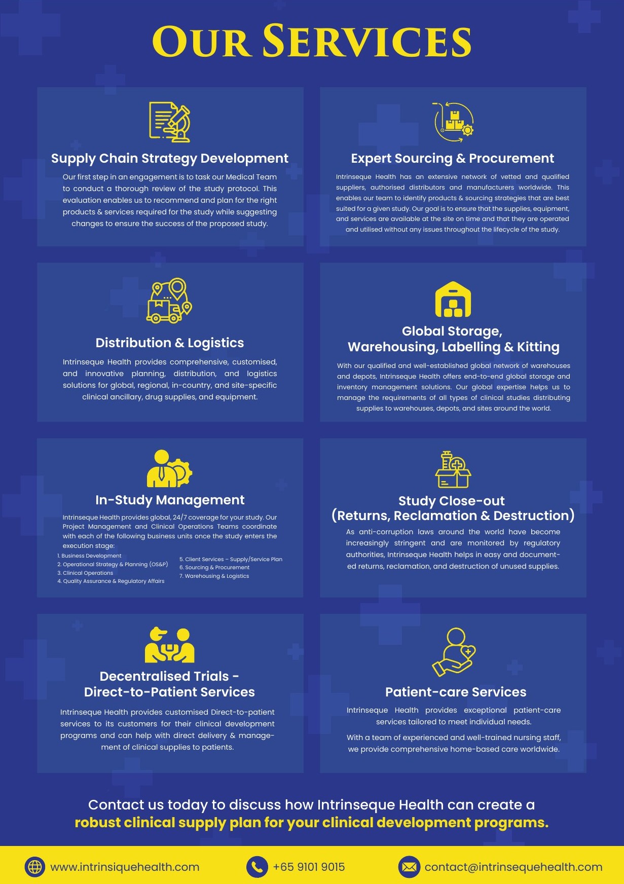 Intrinseque Health brochure, our services spread